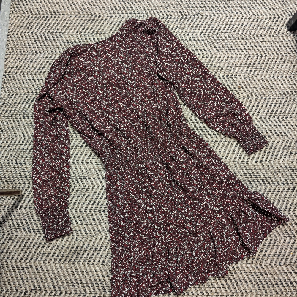 Michael Kors Red Leaf Print Ruffle Dress - Picture 10 of 12